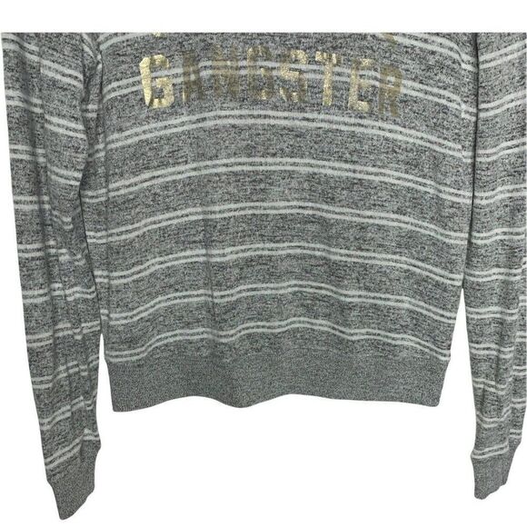 Spiritual Gangster Gold Logo Collegiate Stripe Long Sleeve Lounge Pullover Small - Picture 3 of 9